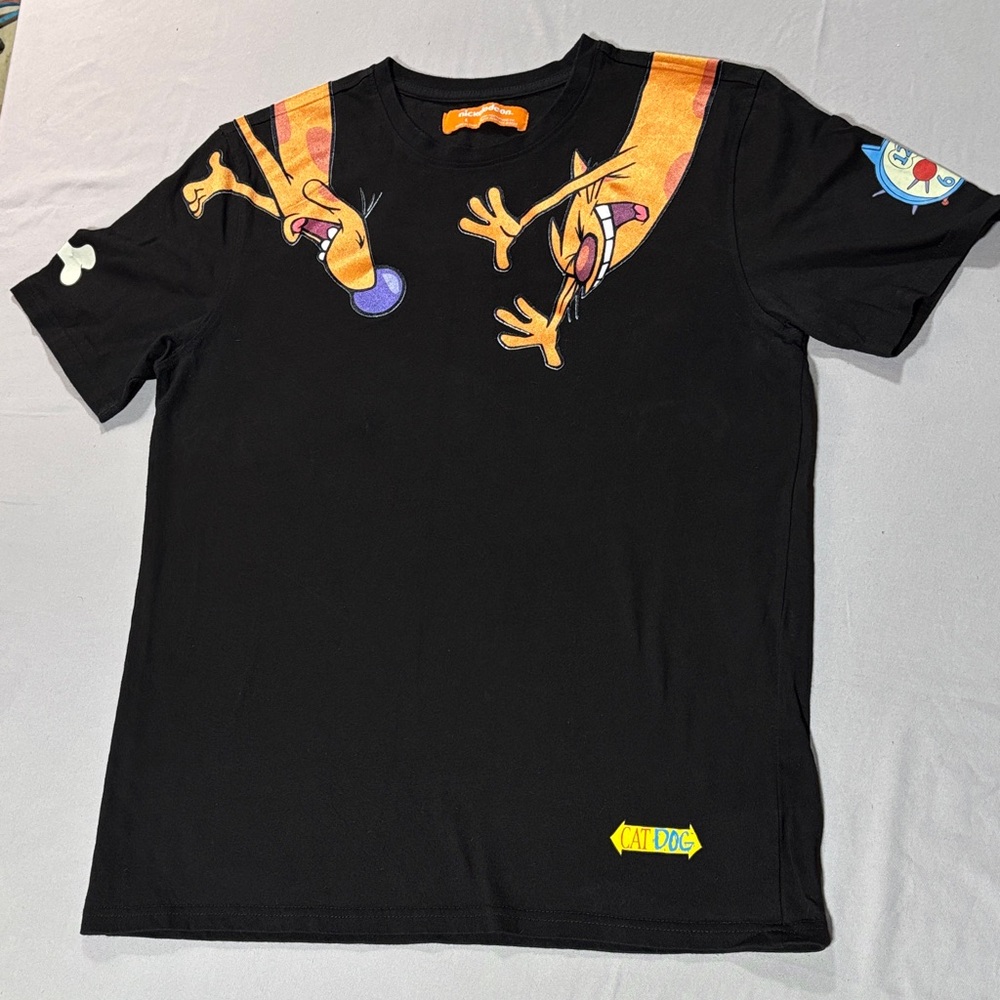 Nickelodeon’ Cat and Dog Tshirt Large Viacom International Velvet Graphics.